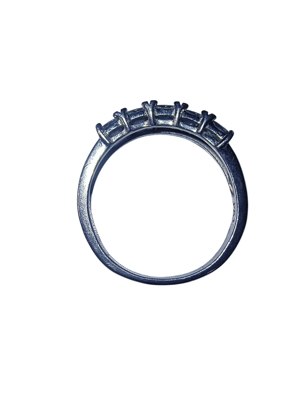 Sterling Silver Five-Stone Princess Cut CZ Ring - White